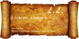 Linkner Lambert névjegykártya